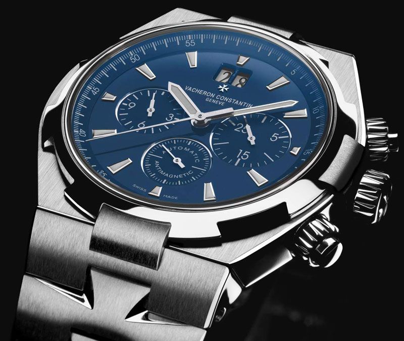 overseas chronograph blue dial